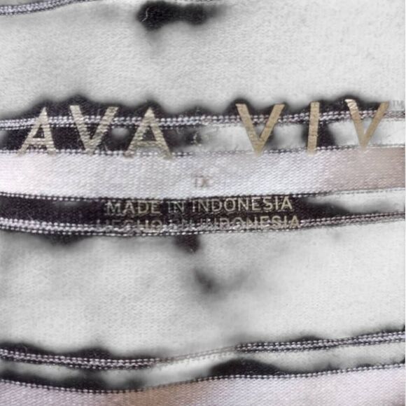 AVA & VIV BLACK & WHITE STRIPE SLEEVELESS DRESS SZ.1X EUC. - Picture 5 of 5